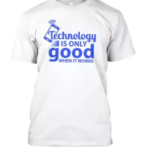 Technology White Blue Tee