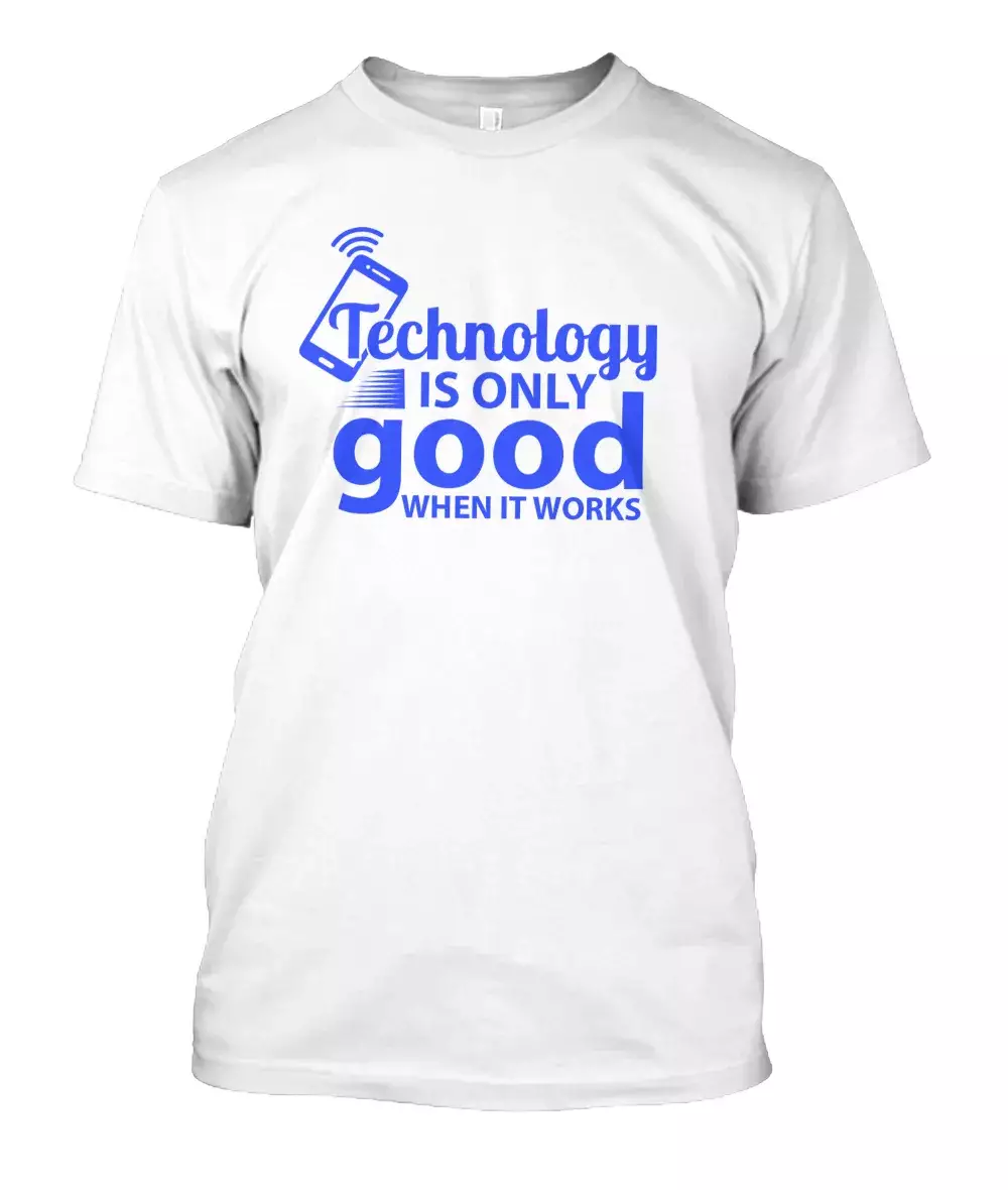 Technology White Blue Tee