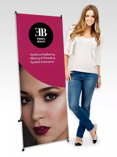X Banner with Full Color Banner,  Stand & Carry Pouch - Image 2